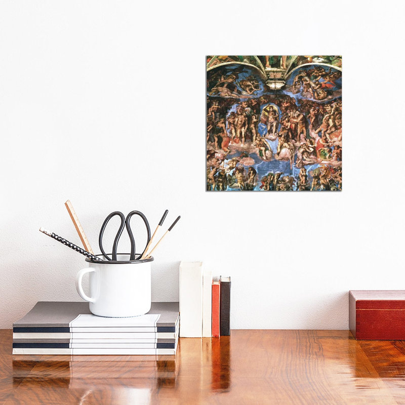Sistine Chapel: the Last Judgement (Detail of upper Half) by Michelangelo - 1 Piece Wrapped Canvas Painting