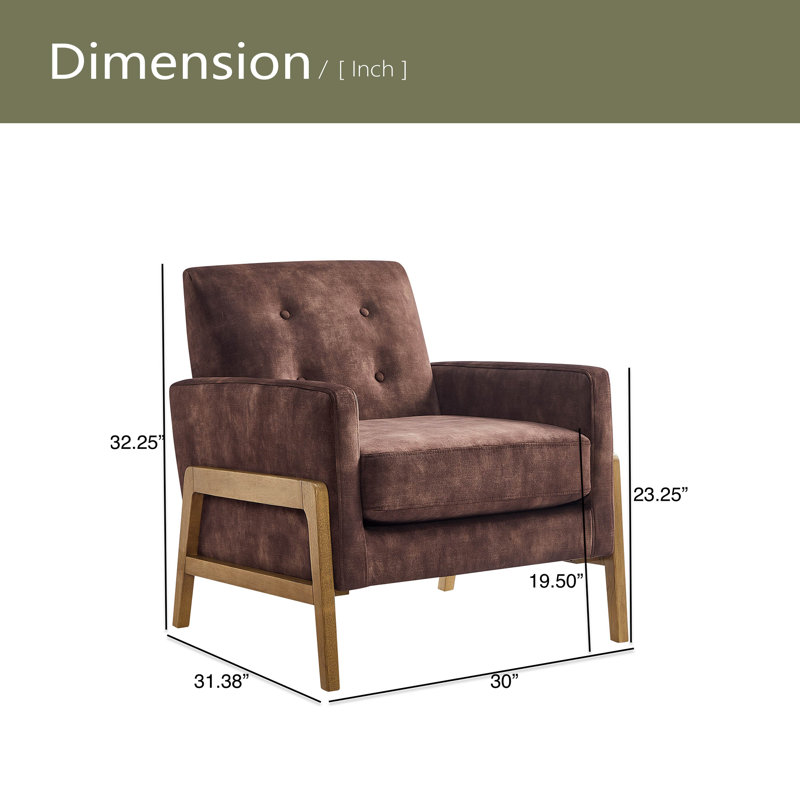 Fauteuil d'appoint capitonné, Espresso