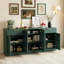 Buffet moderne cannelé de 170 cm avec 6 portes et 2 tiroirs, grand meuble de rangement pour coin café, idéal pour la salle à manger et le salon.-2008541407