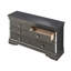 Commode noire G6702-d. Champagne argenté «x» sur placages de bois. Look traditionnel actualisé. Poignées de tiroir avec cristaux décoratifs. Entièrement assemblé. Tiroirs à queue d'aronde anglaise. 59 po de profondeur, 16 po de largeur, 33 po