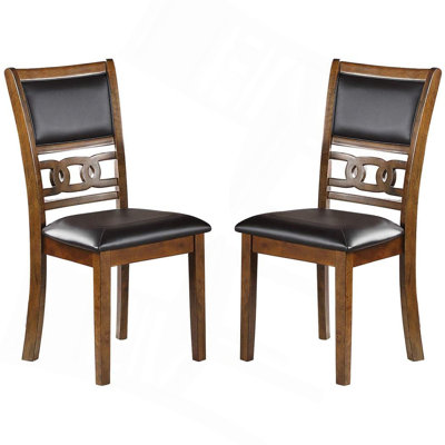 Ensemble de 2 chaises d'appoint pour salle à manger à finition noyer