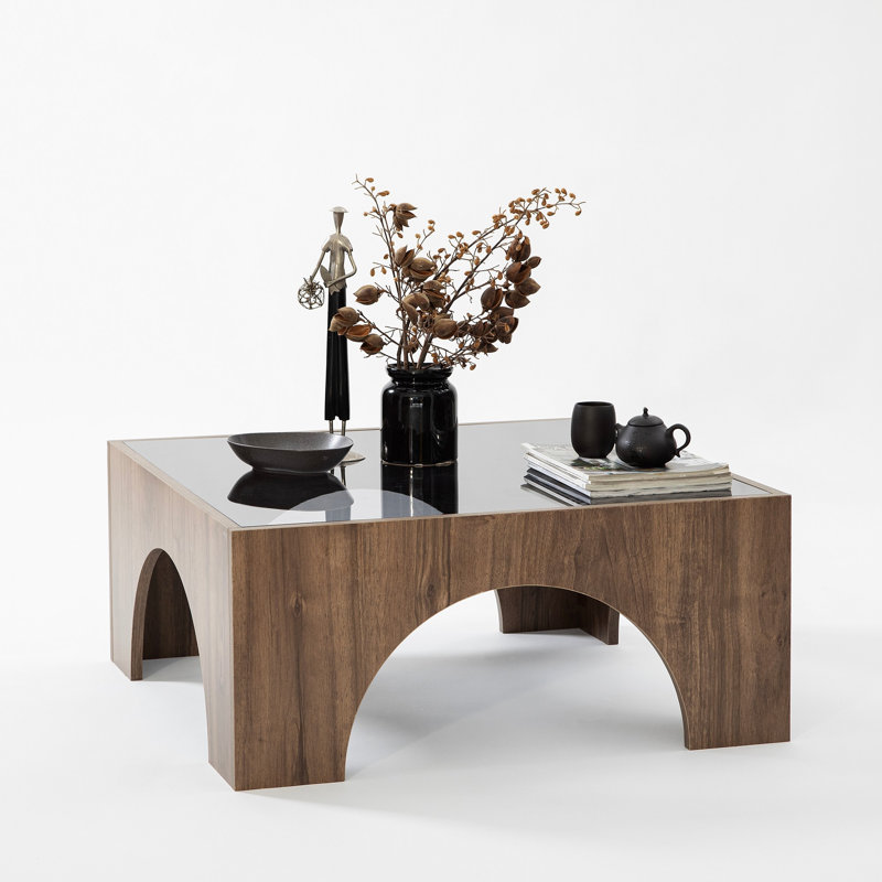 Table basse, Gris foncé, Noyer