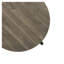 Table basse transitionnelle ronde avec tablette ouverte, meubles en bois d'ingénierie gris foncé et pieds en métal pour le salon