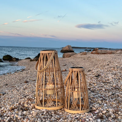 2 Piece Key West Cage Bamboo Lanterns