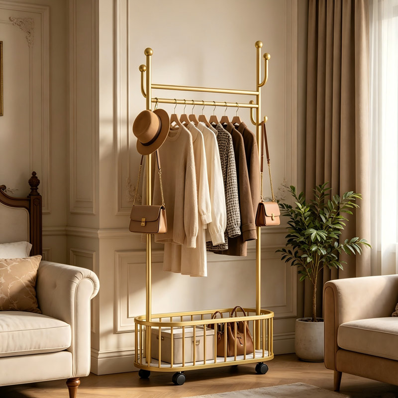 Portant à vêtements 68,5 po avec roulettes