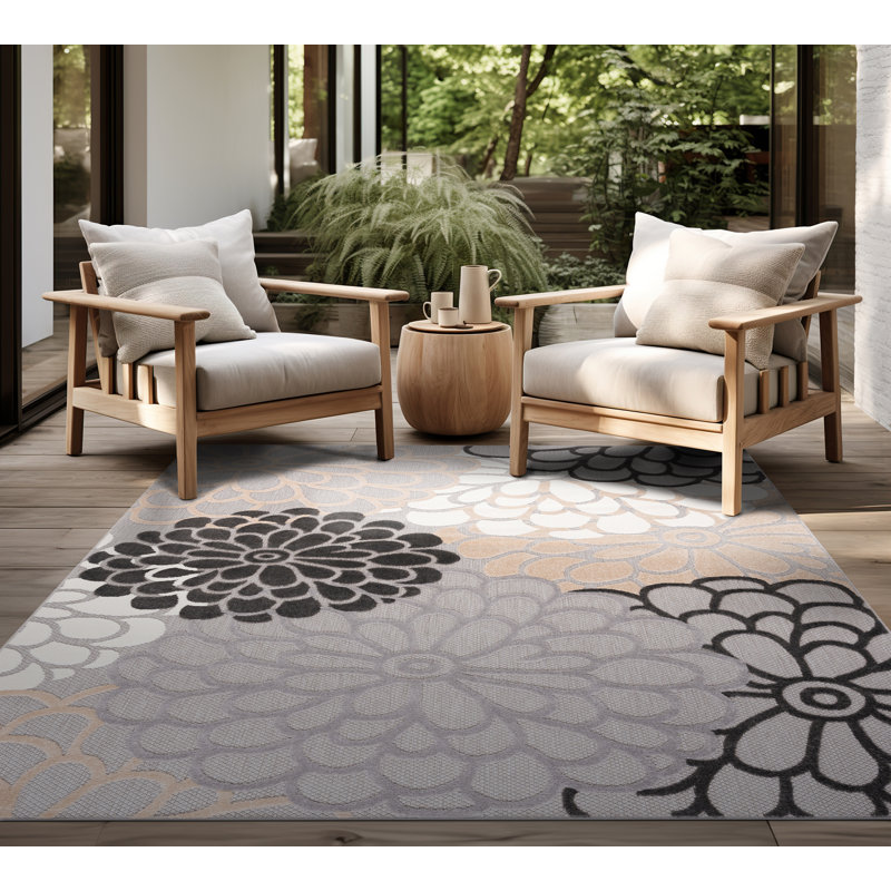 Shameekia Rectangle Shameekia Area Rug, Beige/gris, Rectangle 5 pi 3 po x 7 pi 3 po