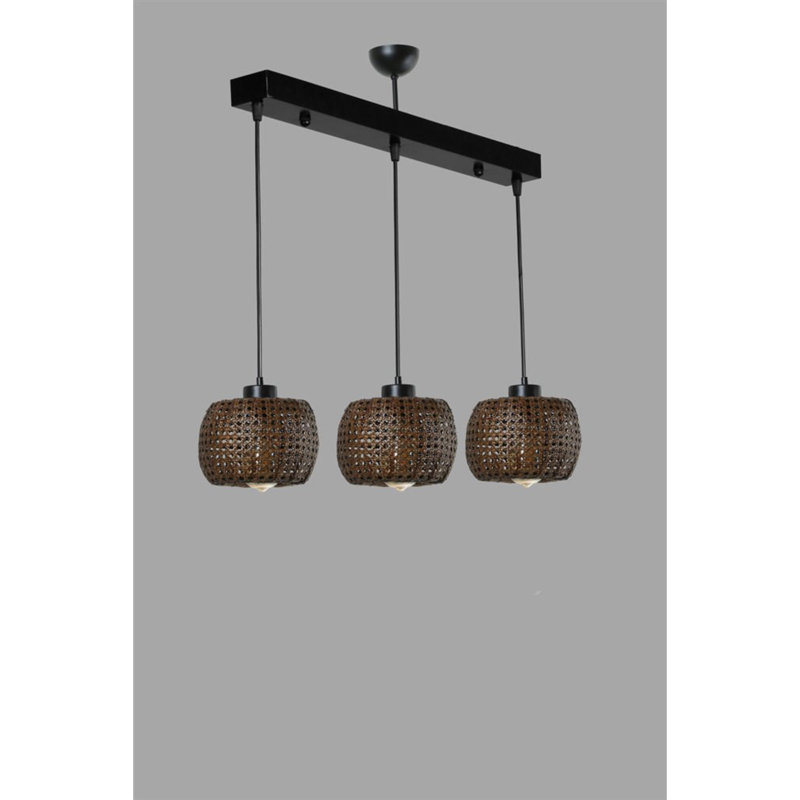 Anonymous 3-Light Novelty Drum Pendant, Bronze