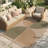 Narze Modern Faux Jute Outdoor Area Rug with Non-Slip Backing, Washable Patio Rug for Deck, Backyard & Poolside-1099587035