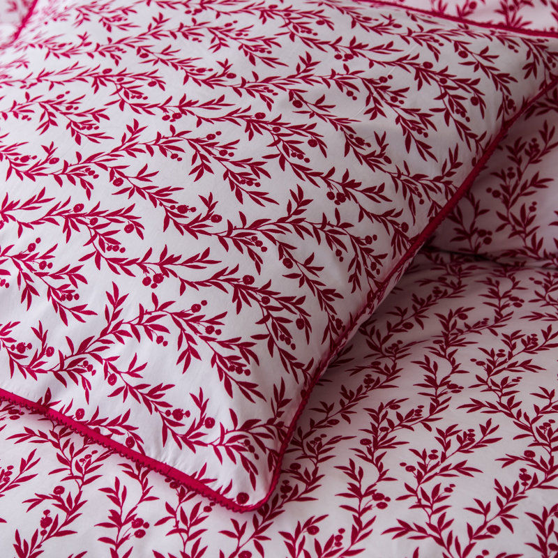 Cotton Duvet Cover with Pillowcases Included, Single - 1 Standard Pillowcase, Floral, Viva Magenta