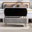Siège de rangement pratique en similifourrure grise avec banc de chambre doré et-131300916
