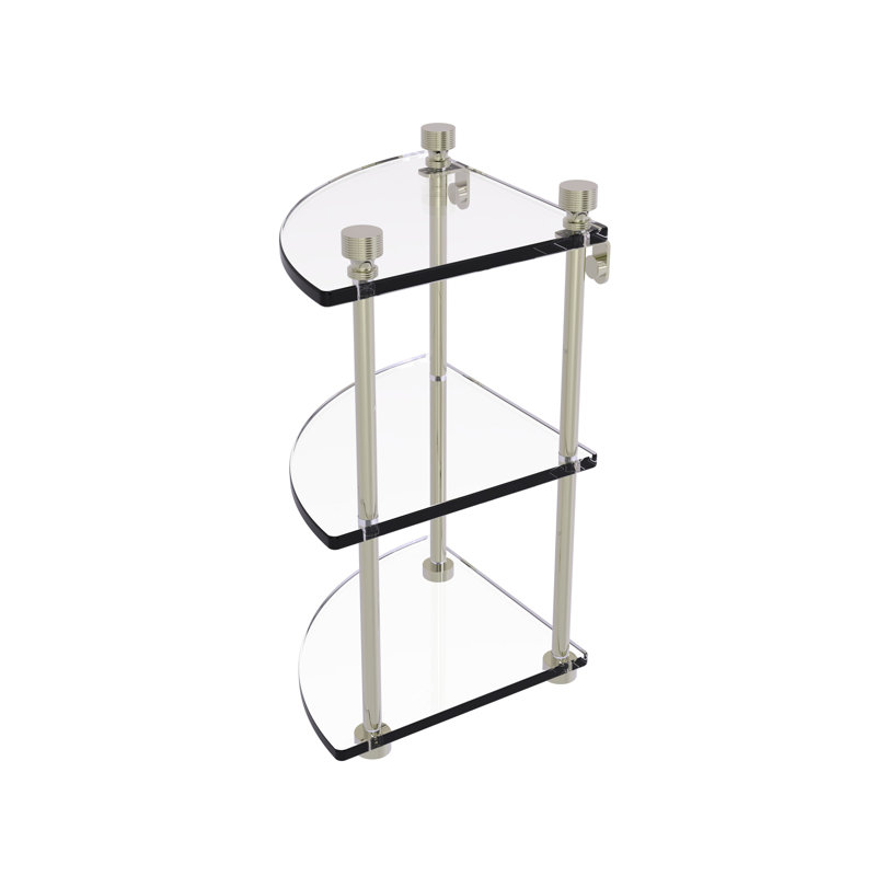 Ballenas 3 Piece Triangle Corner Shelf, Polished Nickel