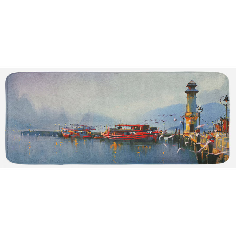Coastal Polyester Kitchen Mat