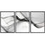 Pastel Grey Geometric Smoke Wave - 3 Piece Floater Frame Print Set on Canvas-91258337-119385141
