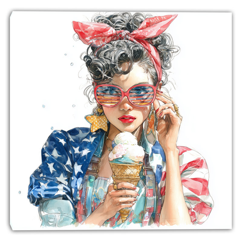 «Star Spangled Style I», art mural sur toile tendue, H 20 po x l 20 po