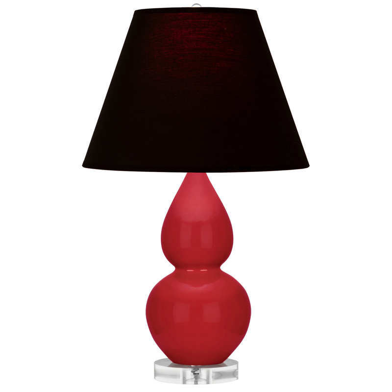 Petite lampe d'appoint à double gourde, Noir / Rouge, Rouge rubis