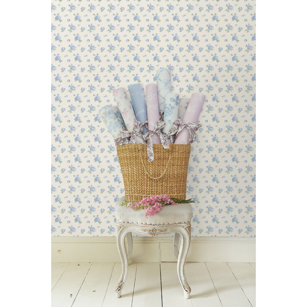 Rose Small Print 33' L x 20.5" W Wallpaper Roll LoveShackFancy 