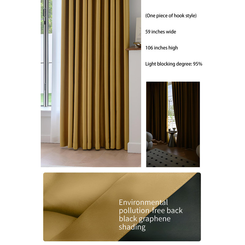 Fayyad Room Darkening Curtain Single Panel, 59.06" W x 106.3" L