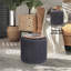 Repose-pieds rembourré en coton Tweedy-563655655
