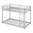 Metal Twin Over Twin Low Bunk Bed With Ladder And Full Length Guardrail-422130942