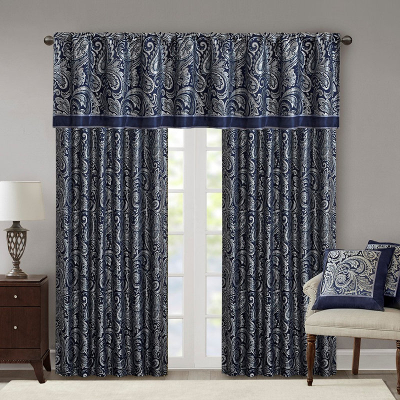 Paire de rideaux en jacquard (2 panneaux de fenêtre)