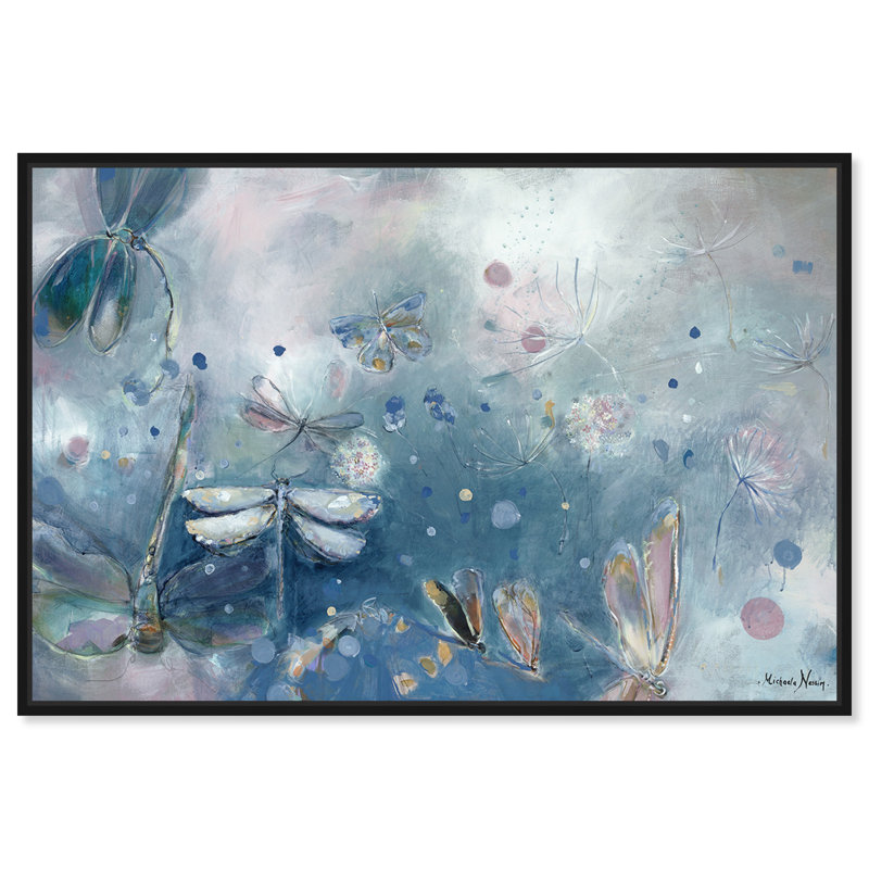 A A Dragonfly Dream par Michaela Nessim - Impression sur toile, Toile encadrée noire, H 10 po x l 15 po