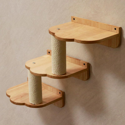  Cat Wall Steps, Cat Shelf, Cat Ladder, Cat Climbers for Walls| Rubber Wood