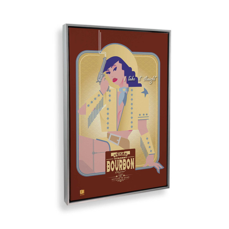 Cowgirl du désert, Impression encadrée sans passe-partout, H 30,75 po x l 20,75 po, Chrome poli