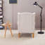Ensemble de table basse et de fauteuils de style rétro de luxe, une chaise de lecture confortable à haut dossier (beige) et une table basse en bois massif (bois naturel), idéales pour les salons et les chambres à coucher.-382154163