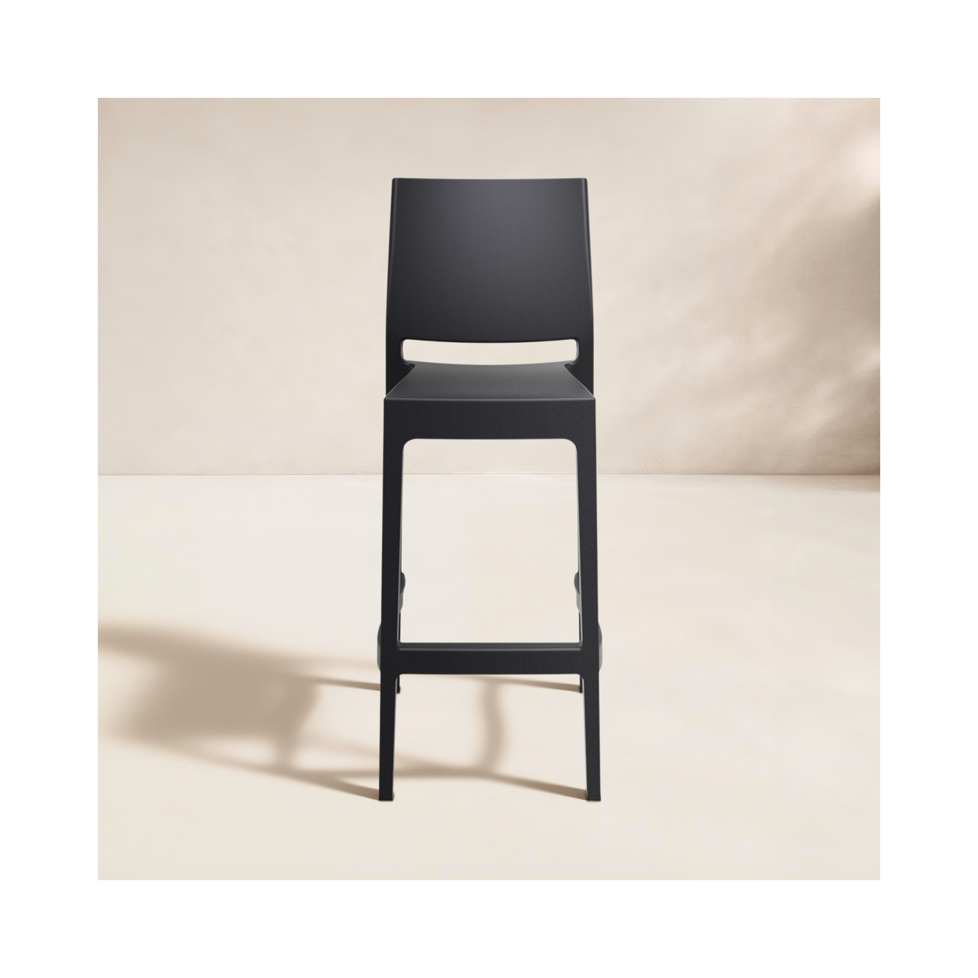 Adrienne Outdoor Bar Stool, Black, 29.5"