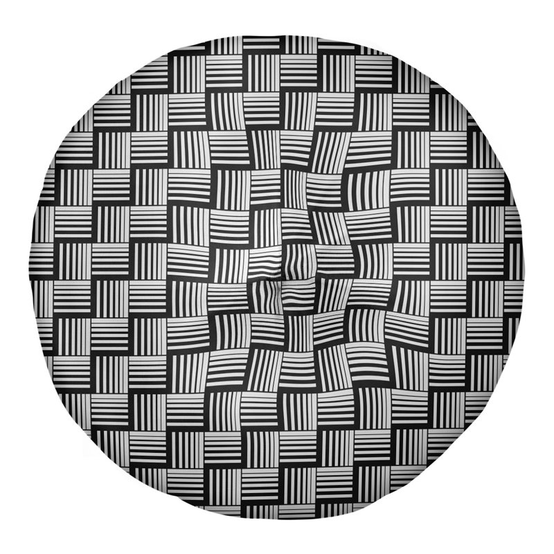 Coussin de sol classique à rayures Baskettressées, 30 po x 30 po, Blanc