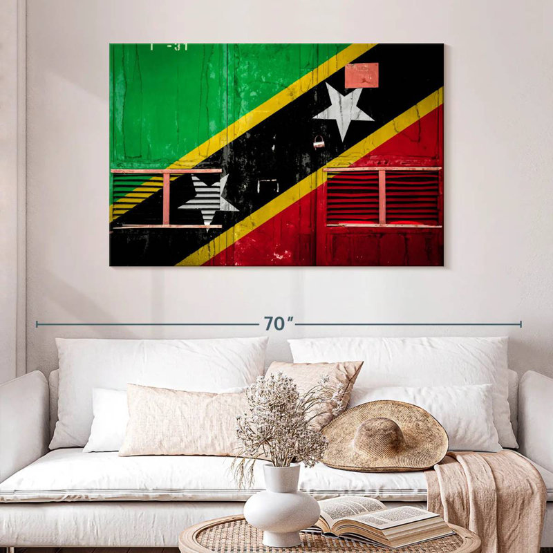 Borges Saint Kitts And Nevis Flag, 32" H x 48" W