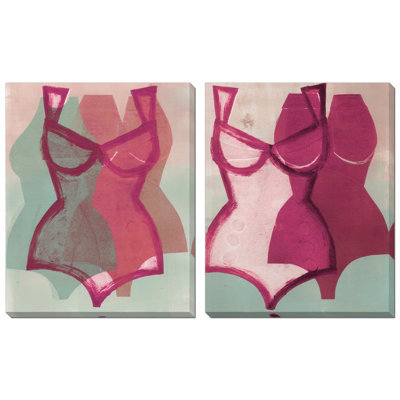 Ensemble d'art mural en toile rose