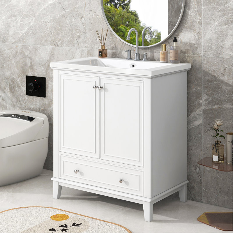 Meuble-lavabo luxueux avec des matériaux de qualité supérieure et une conception fonctionnelle pour une salle de bain élégante et organisée.