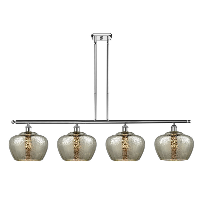 Caenada 4 - Light Kitchen Island Pendant, Polished Chrome, Plated Smoke, No Bulb Included