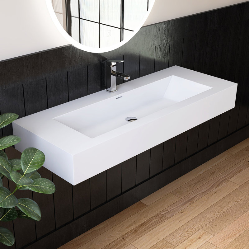 Lavabo de salle de bain mural 48 "avec trou pour robinet