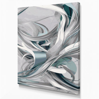 Digital Abstraction 46 Grey Canvas Wall Art
