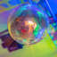 Grande boule disco en argent avec anneau suspendu-564149740