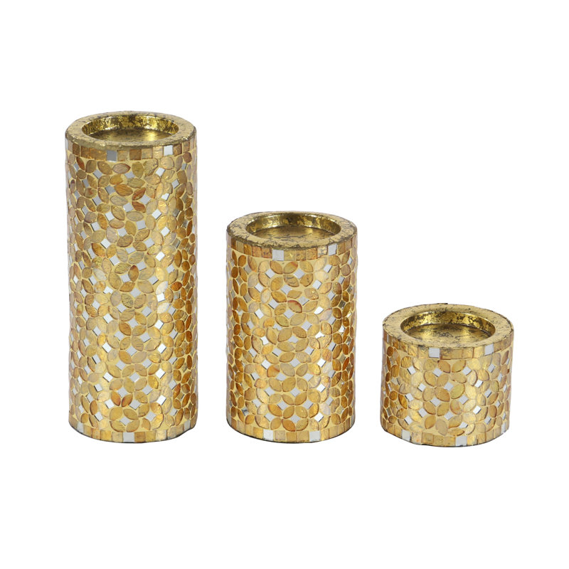 Ensemble de chandelles de table en métal, Poli