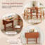 Foldable Dining Table for 2-4 People Extendable Table with Rubber Wood Legs Brown-118773699