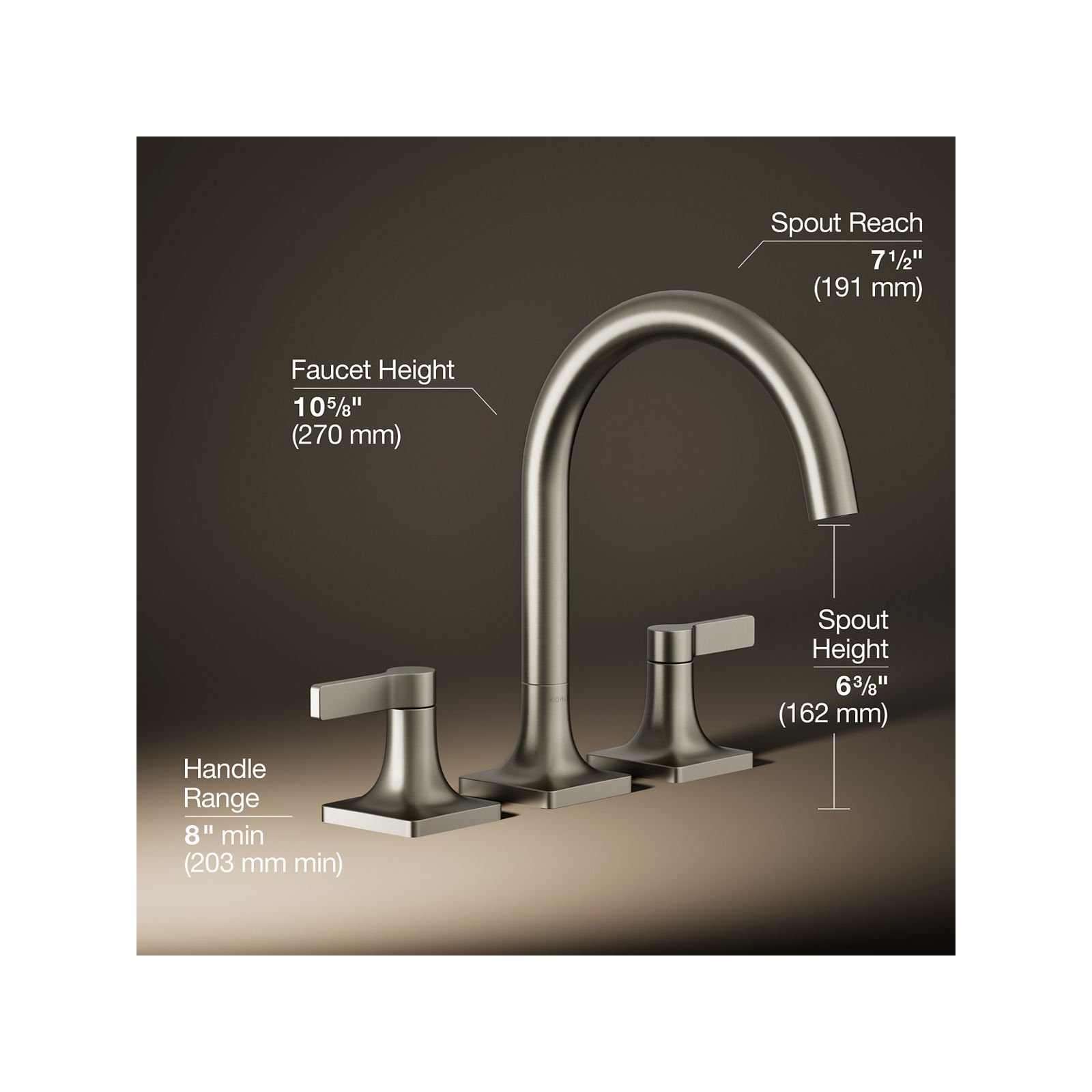 Deck Mounted Bath Faucet, Vibrant Brushed Nickel