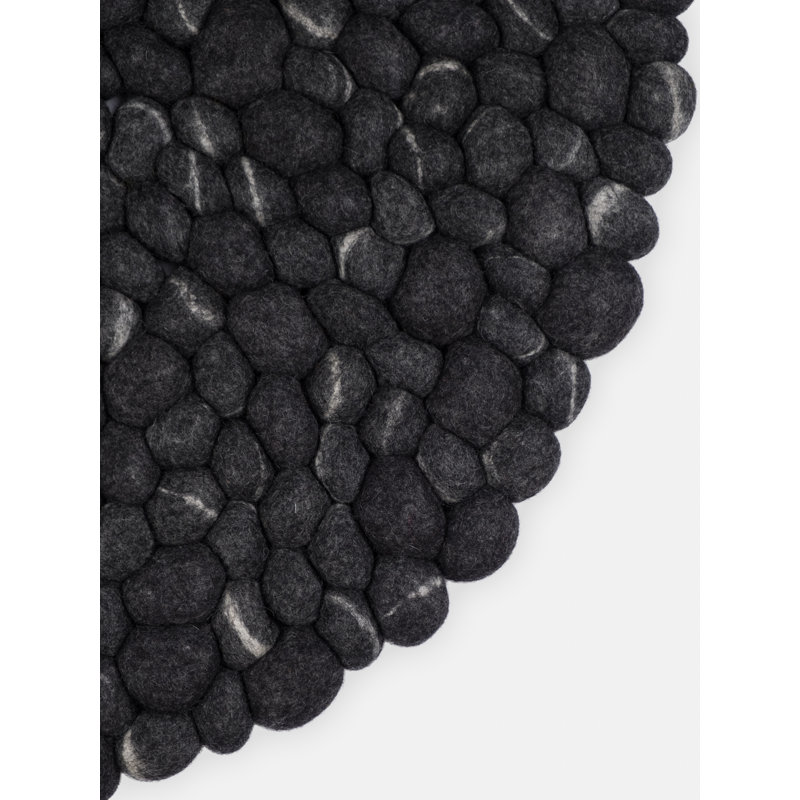 Round Solid Colour Wool Hand Woven Area Rug, Round 70cm