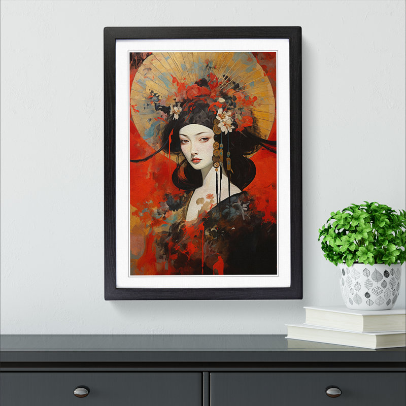 Single Picture Frame Print on Wood, 34cm H x 25cm W, Black Framed
