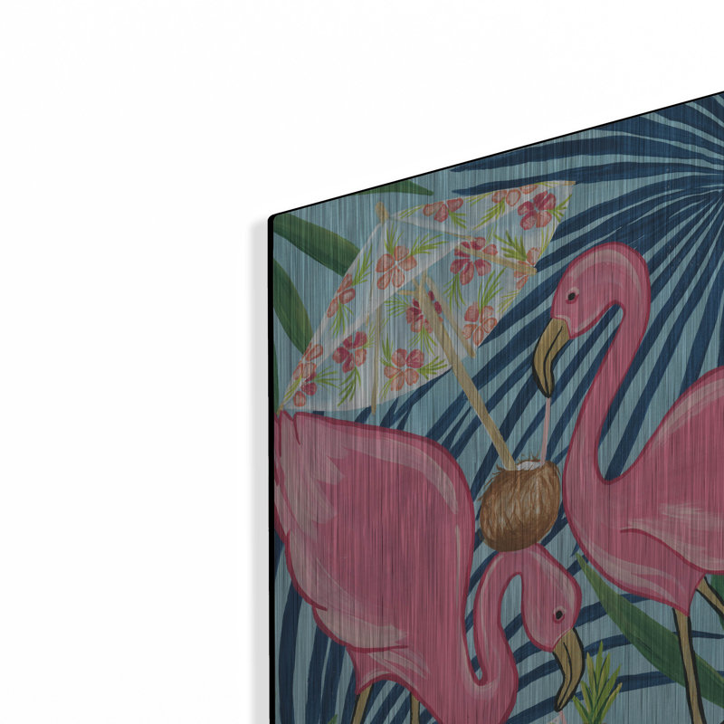 «Flamingo Happy Hour 1» par Yvette St. Amant, art mural en métal, H 24 po x l 16 po