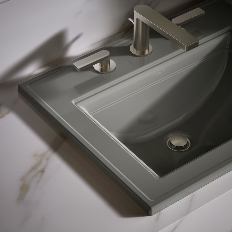 Memoirs® Stately Drop-in Bathroom Sink, Thunder Gray, 8" Centers