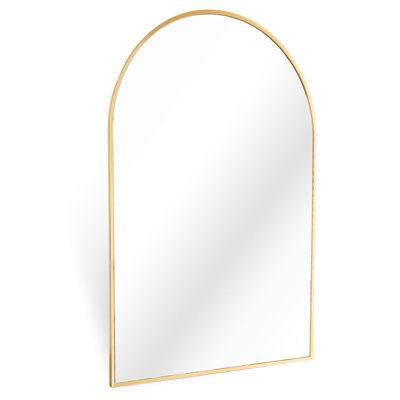 24X32 Inch  Metal Framed Arched Bathrrom Mirror For Wall.