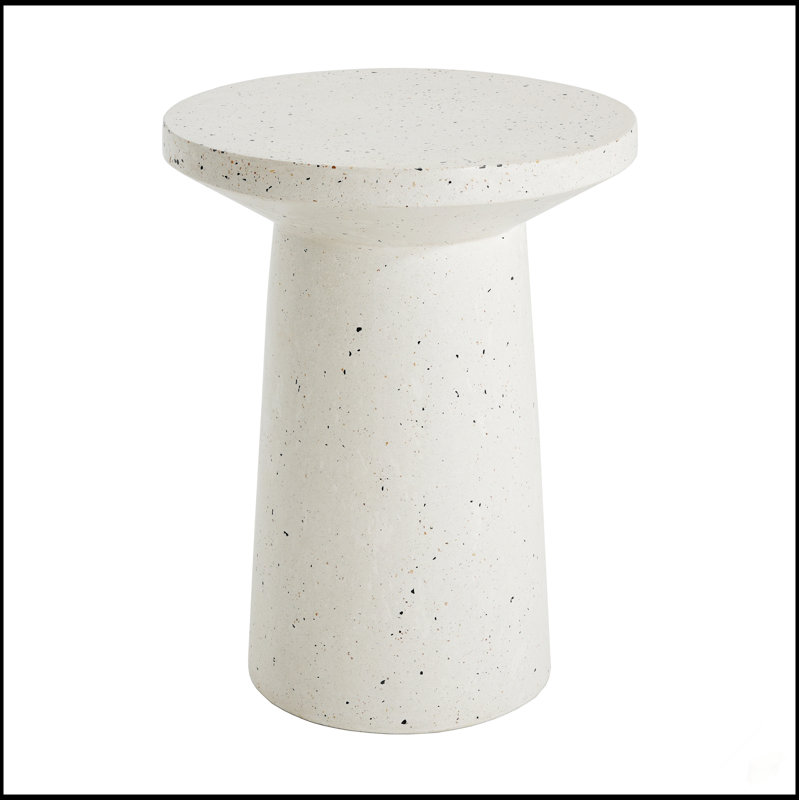 Table d'appoint MGO Terrazzo fabriquée à la main de 24 pouces, durable et élégante pour une utilisation intérieure et extérieure