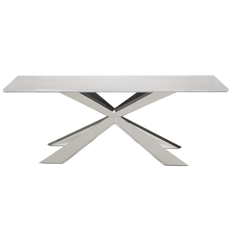 Iris Marble Top Metal Base Dining Table