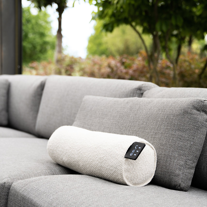 Cosipillow Indoor / Outdoor Chevron Bolster Cushion, Cream