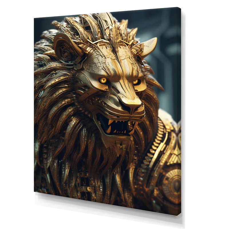 «Majestic Lion IV» sur toile, H 32 po x l 24 po x P 1 po, Toile tendue