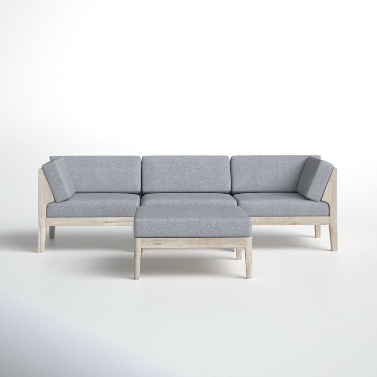 Jurgen Acacia 4 - Person Modular Patio Conversation Sets with Cushions